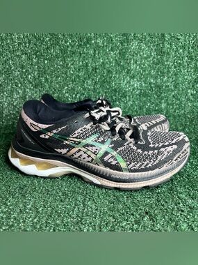 Asics Gel Kayano 27 Shoes‎ Womens 8 Black Peach Mesh Running Sneakers Trainers
